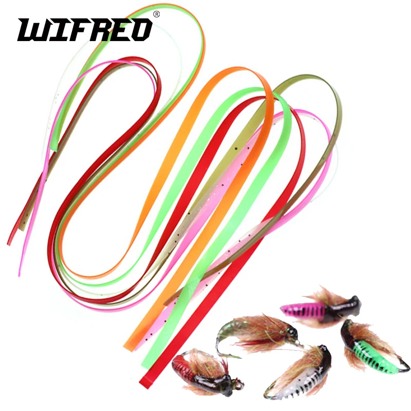 

Wifreo 20pcs Scud Caddis Fly Pupa Nymph Worm Body Wrap 3mm Width Stretch Scud Back Skin Fly Tying Materials