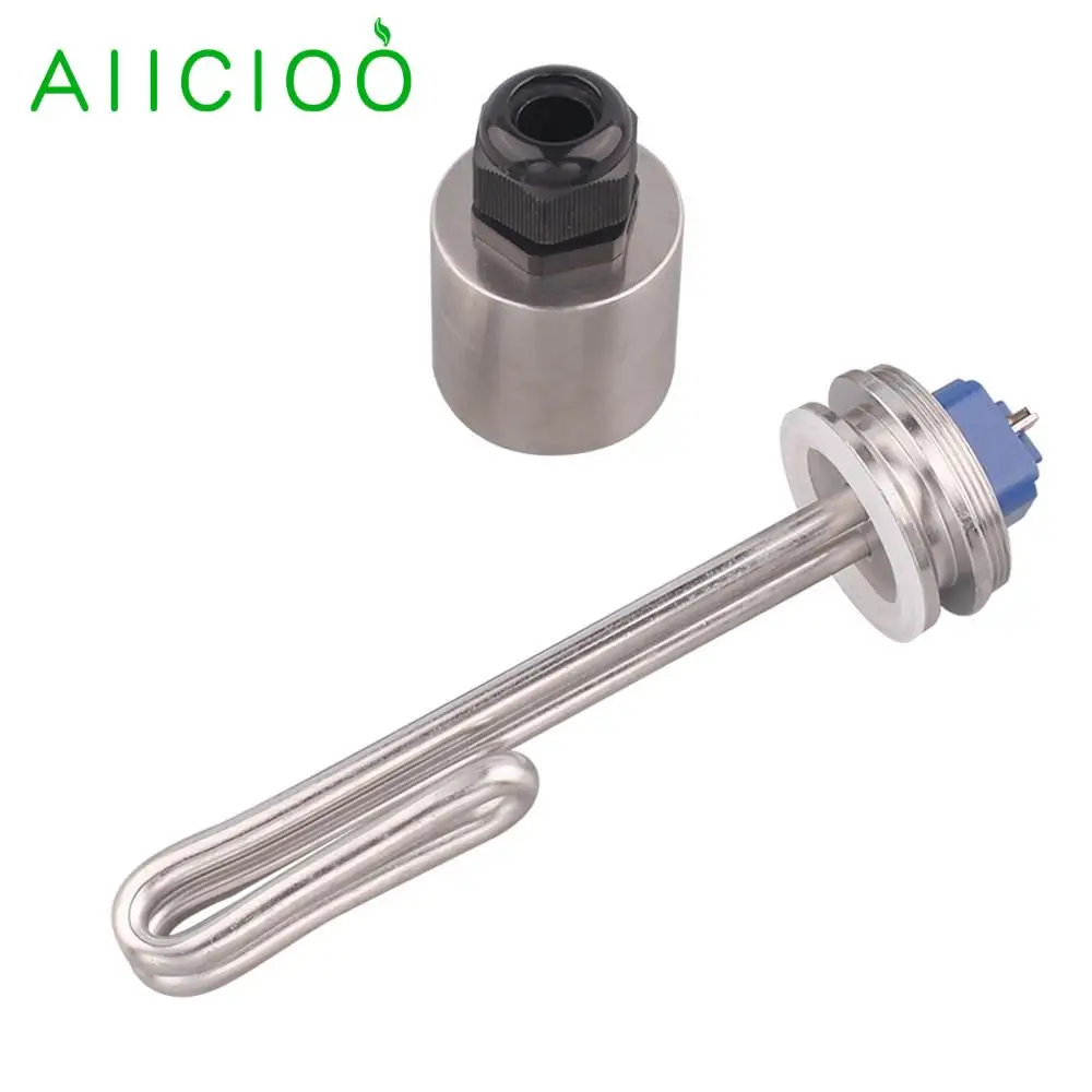 

AIICIOO 1.5inch(50.5mm) Tri Clamp Immersion Heater Heating Element for Brewing Equipment 120V 1.5KW with Stainless Steel Cap