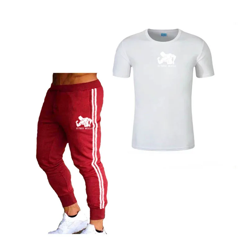 Спортивный костюм футболка брендовая мужская рубашка для бодибилдинга фитнеса