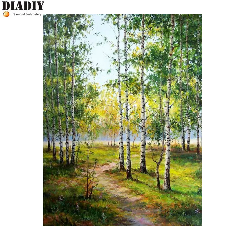

DIY diamond embroidery tree scenery 5D diamond painting Cross Stitch full round Rhinestone mosaic home decoration