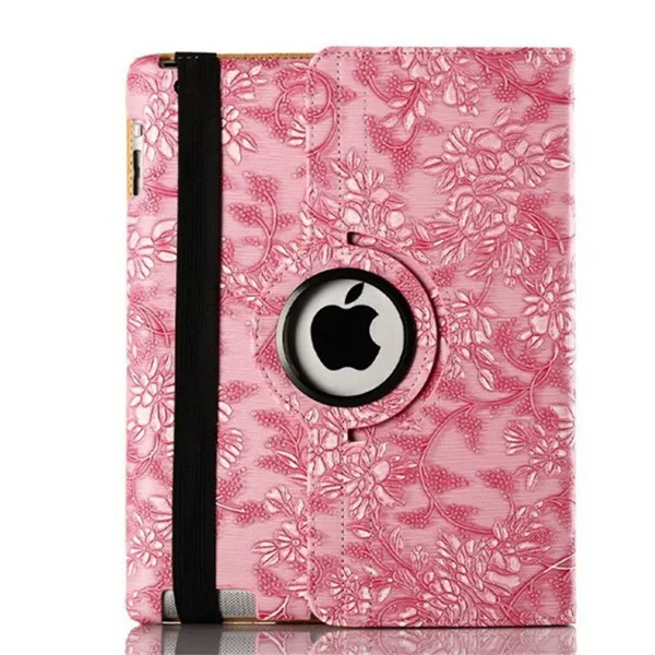 3D художник чехол для Ipad 5 6 360 Вращающийся винограда Pattern Флип Смарт из искусственной кожи для Ipad Air 1 Air 2 Ipad 9,7 9,7" - Цвет: pink
