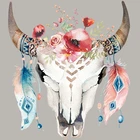 Виниловые накладки на голову цветка быка, сделай сам, аппликация, теплопередача, модные топы, наклейки на одежду, Западный уличный стиль, парчи