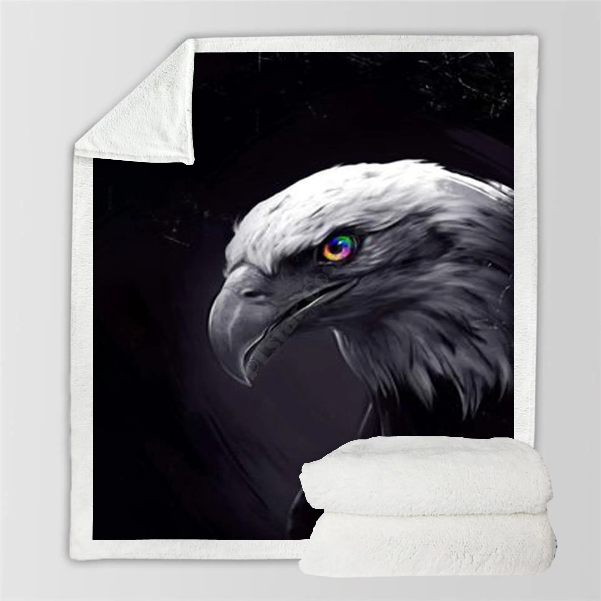 

Plstar Cosmos Eagle Fleece Blanket 3D print Sherpa Blanket on Bed Home Textiles Dreamlike style-1
