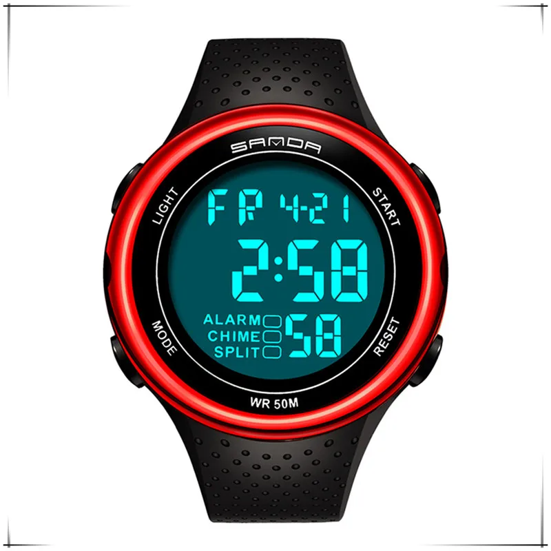2019 Бесплатная доставка мужские цифровые часы 50 метров водонепроницаемые