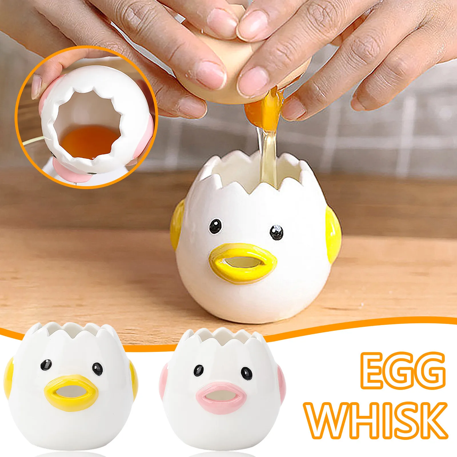 

Creative Egg Separator Cute Little Chicken Ceramic egg White Separator Egg Yolk Protein Separator Filter Baking Tools Egg Tools