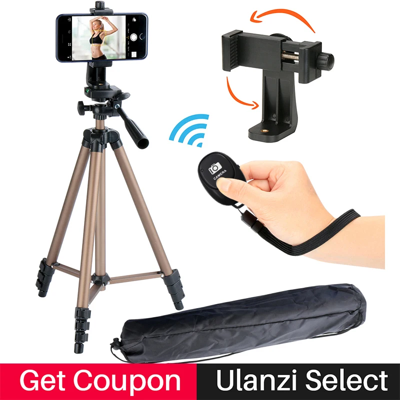 Тренога для смартфона Ulanzi iPhone X DV камеры DSLR Настольный Штатив со штативом на 360