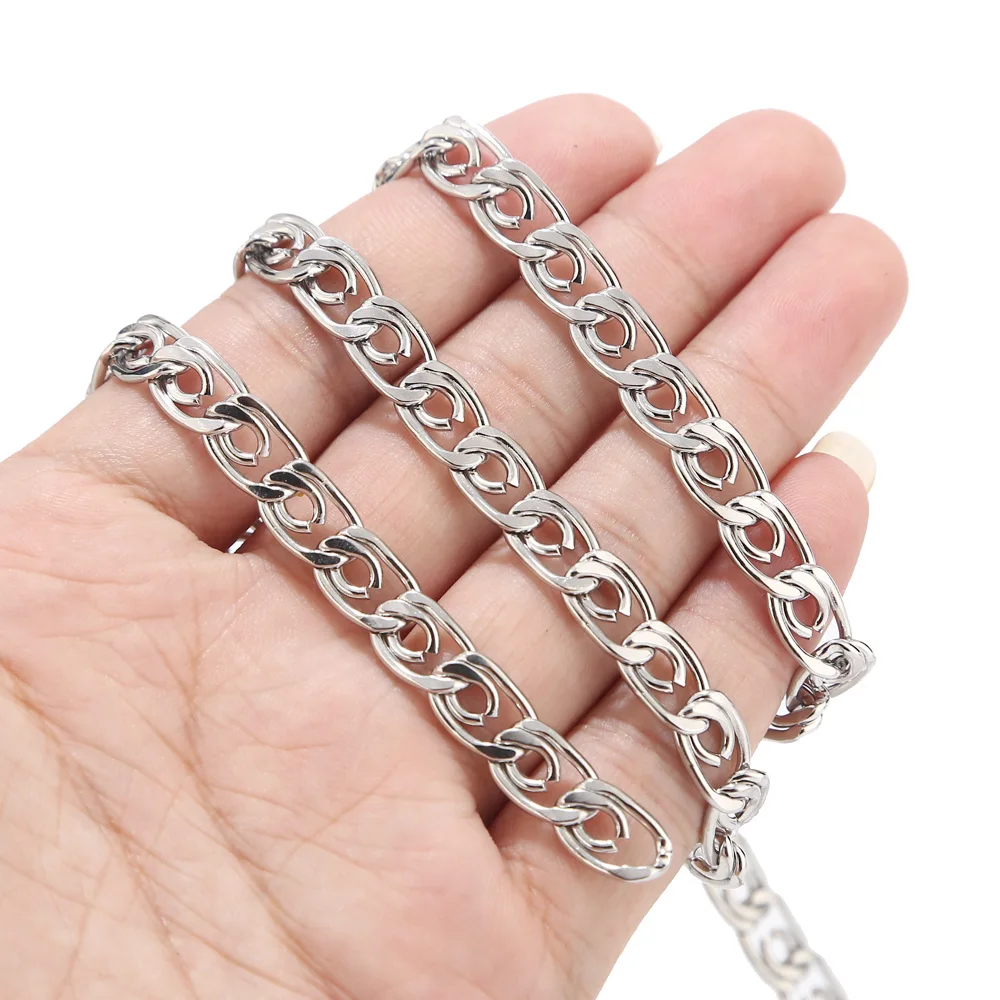 Цепочка мужская из нержавеющей стали 316L серебристого цвета ширина 7 мм 2 м/5