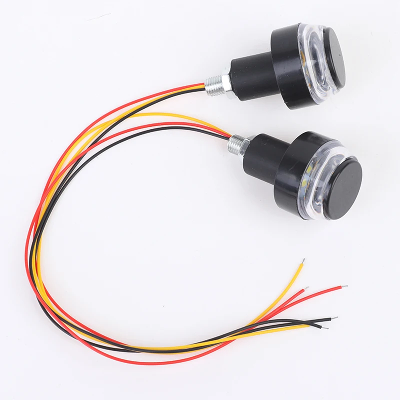 

2pcs Motorcycle LED Handlebar End Turn Signal Light DC 12V White Yellow Hand Lamp Flasher Handle Grip Blinker Side Marker