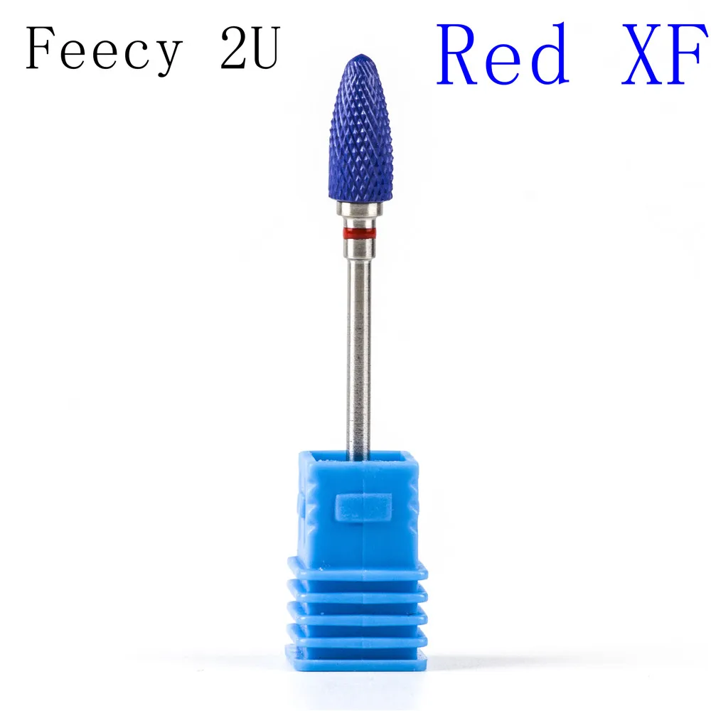Feecy 2U Red XF Фрезерный резак для маникюрных инструментов, красочный керамический сверло для ногтей, Электрический вращающийся инструмент для педикюра, маникюрный станок, аксессуары - Цвет: Feecy 2U Red XF