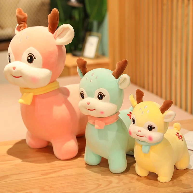 

1 шт. 25/30/40 см милый шарф плюшевая игрушка олень мягкие куклы мультфильм животных украшения дома Подушка Рождественский подарок на день рожд...