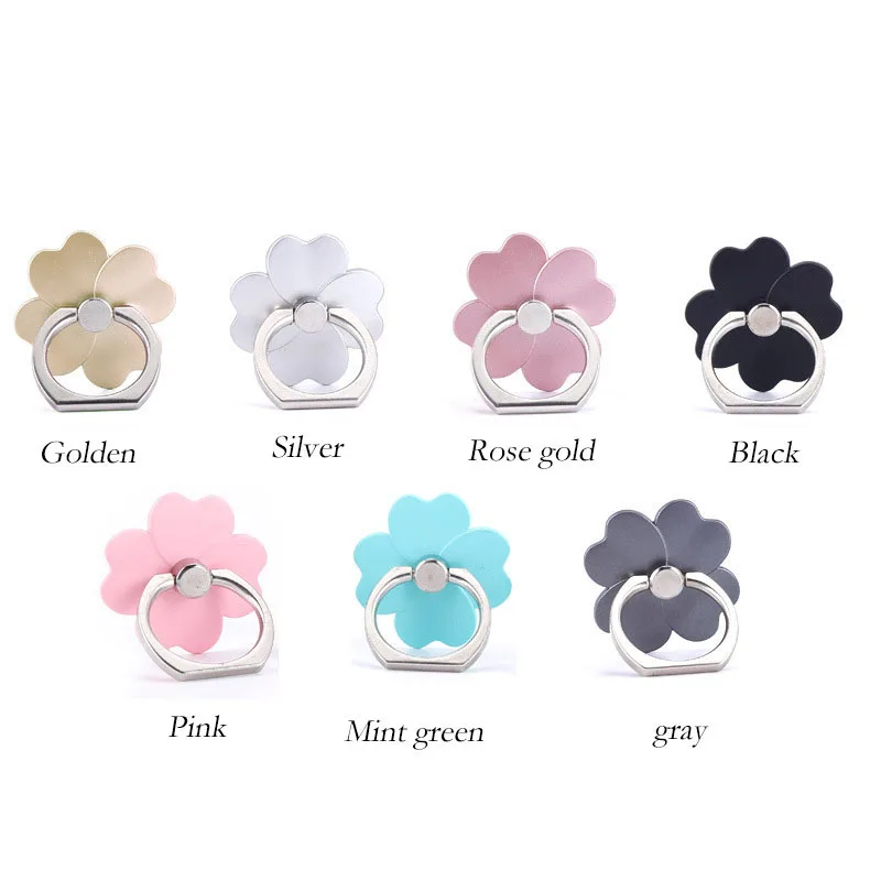 Новая мода lucky clover нескользящее металлическое кольцо на палец мобильный