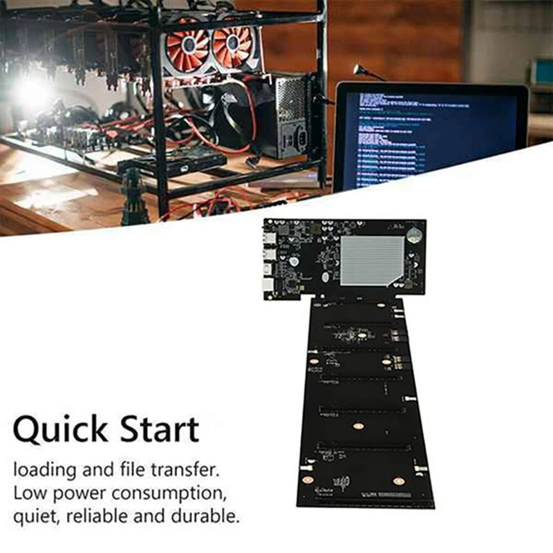 Семейная майнинговая материнская плата BTC с 128G SSD + 8G DDR3 RAM 3x 8Pin шнур питания 6 карт