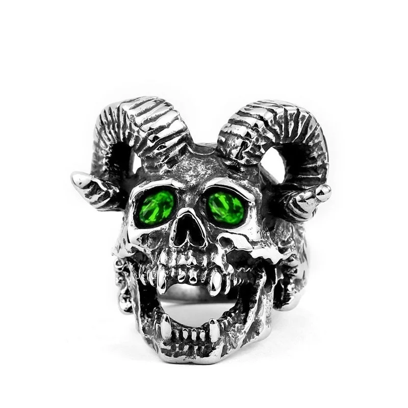 

New Hip-Hop Punk Vintage Men's Ring Trendy Nordic Skull Jewelry Accessories Shield Sword Warrior Ring Engraving Soul Knight