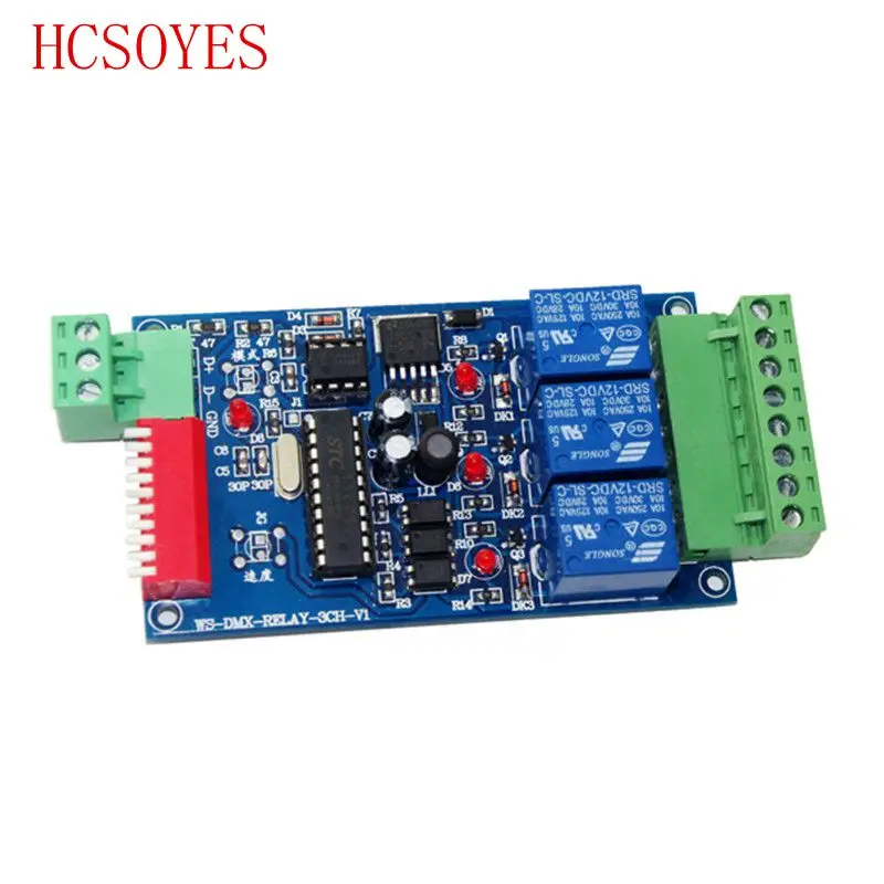 1 шт. 10А * 3 канала dmx512 реле 3CH DMX512 3P контроллер led диммер декодер DC12V использование