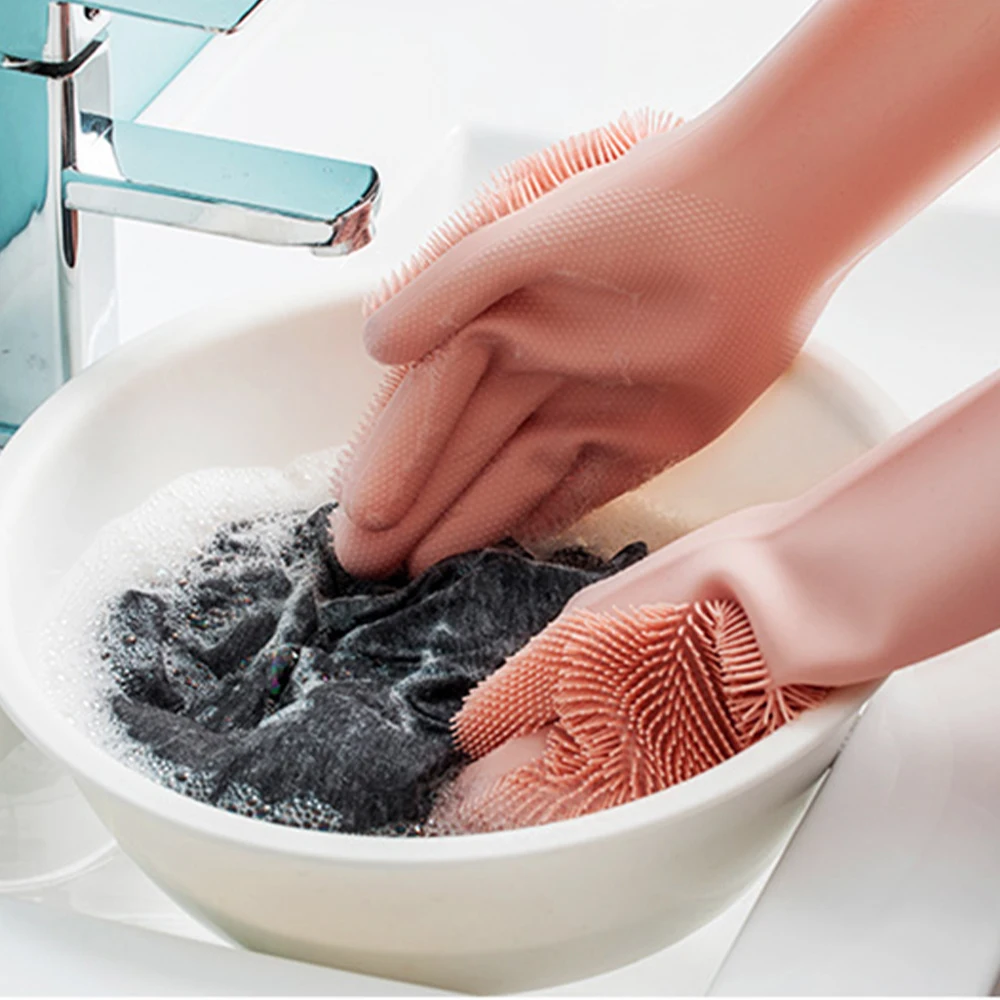 1 пара магия силикона посудомоечный скребок губка для мытья посуды резиновые