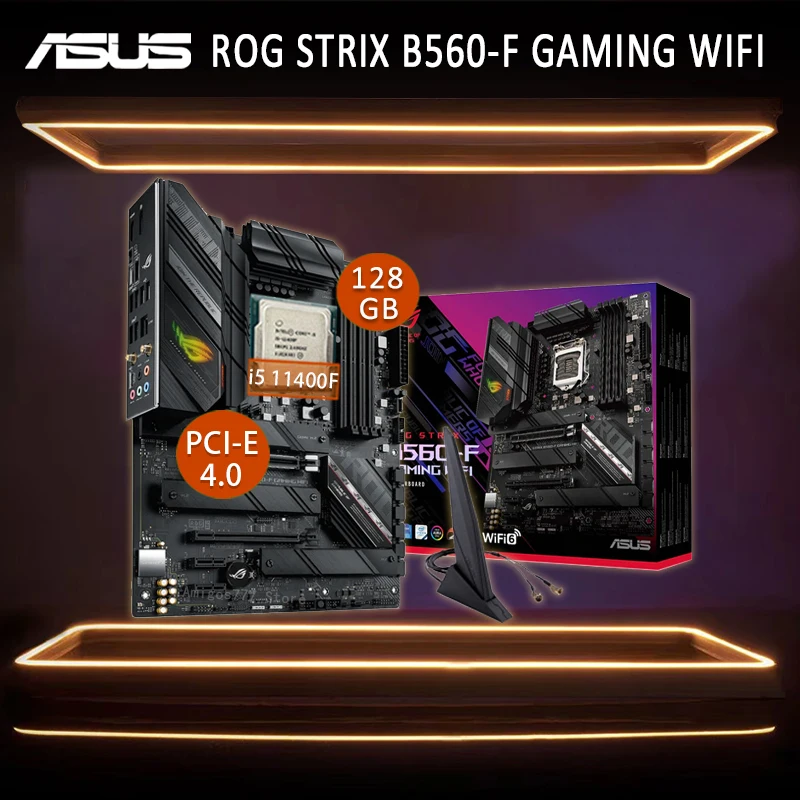

Asus ROG STRIX B560-F GAMING WIFI Motherboard With Intel Core i5 11400F Motherboard Combo PCI-E 4.0 Intel B560 Gaming Placa-mãe