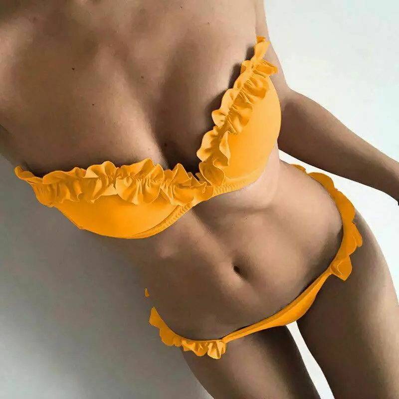

Women Summer Swimwear Sexy Bikini Set Push-up Padded Bra Bathing Suit Swimsuit