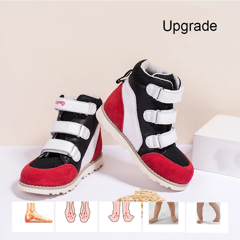 Black-red Upgrade Princepard счетчик последние ортопедические ботинки для детей красный белый черный Размер 20-37 - Цвет: Black-red Upgrade