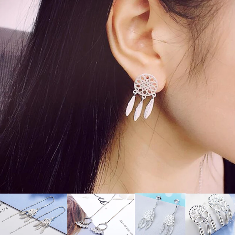 Чандлер в богемном стиле перо Ловец снов серьги длинная цепь кисточкой подвеска