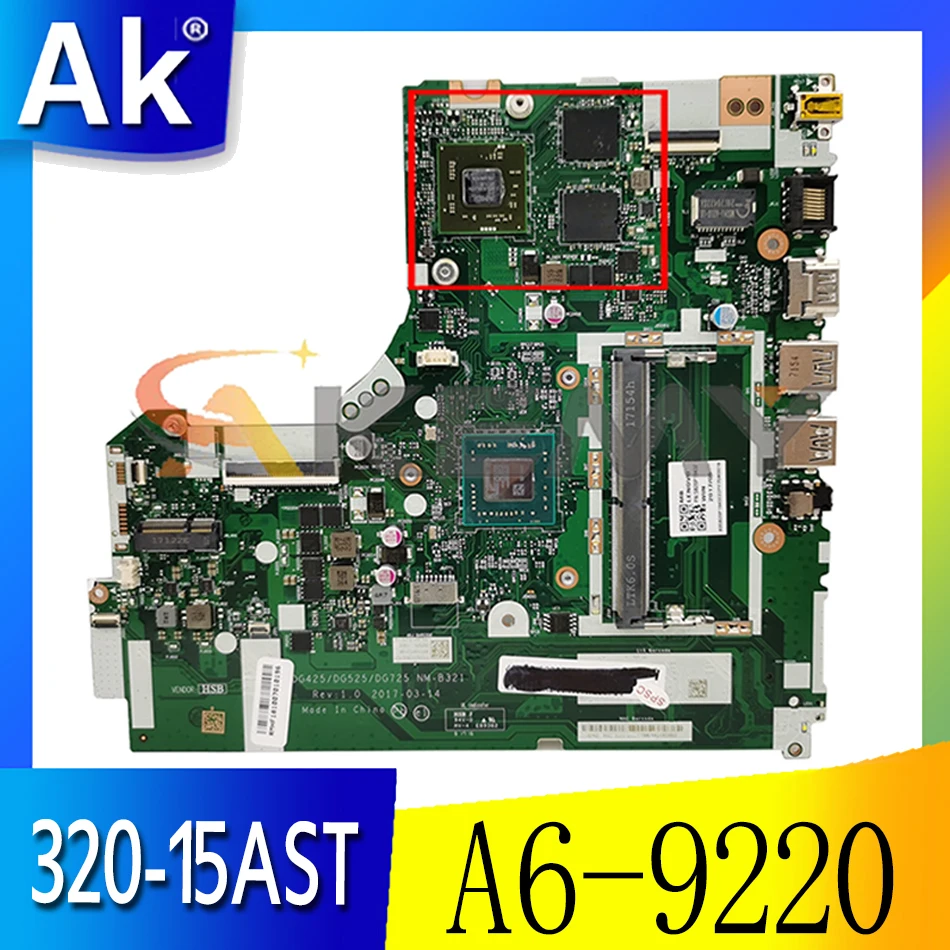 

For Lenovo 320-15AST 330-15AST 320-17AST 330-17AST laptop motherboard NM-B321 with CPU A6-9220 GPU 2GB tested 100% work