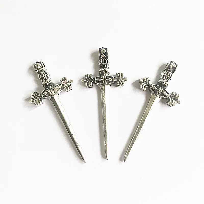 

10X 42x18mm Gothic Antique Sword Charms Vintage Bronze Silver Color Tone Pendants Gothic Style Jewelry Diy Handmade Accessories