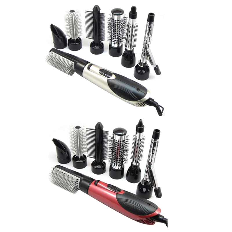 EU Plug 7 в 1 многофункциональная профессиональная отрицательная ионная фен для