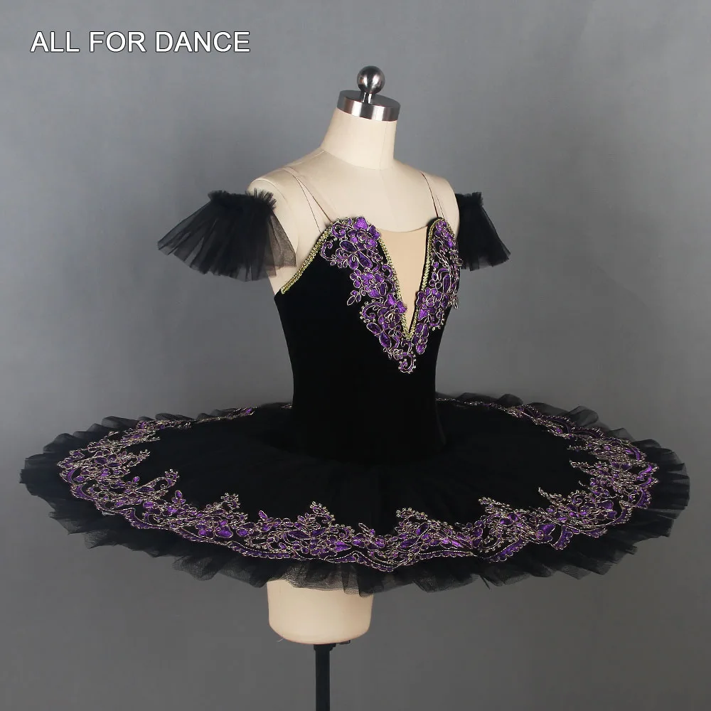 BLL116 Черная блинная балетная пачка бархатный топ плиссированная фатиновая