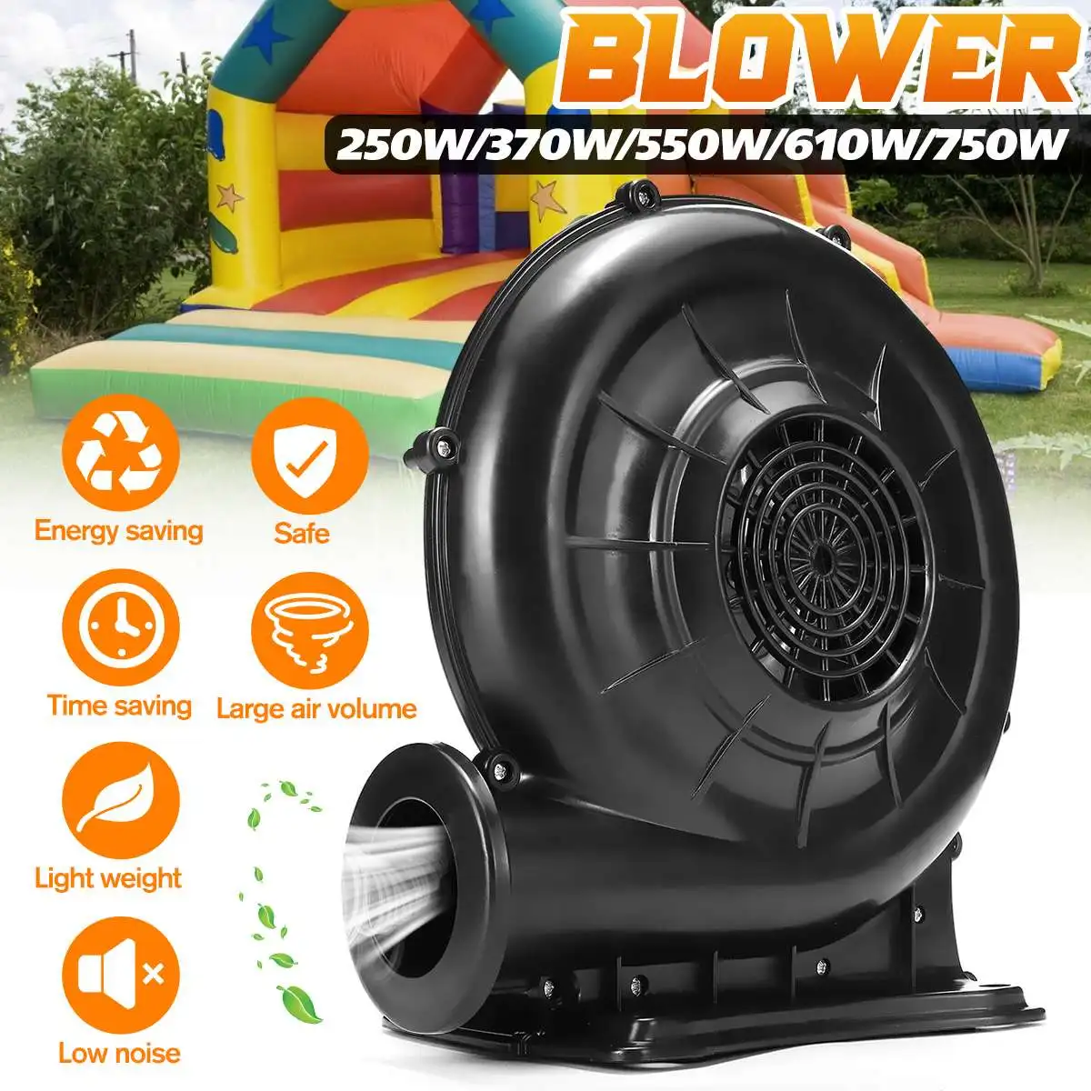 

750W Brushless Air Blower Fan Centrifugal Fan Blower Powerful Turbo Blower For Inflatable Bounces House Bouncy Castle Barbecue