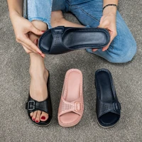 2021 summer new bohemian platform fashion slippers female wedge shaped hawaii plus size sandals hollow soft high heels