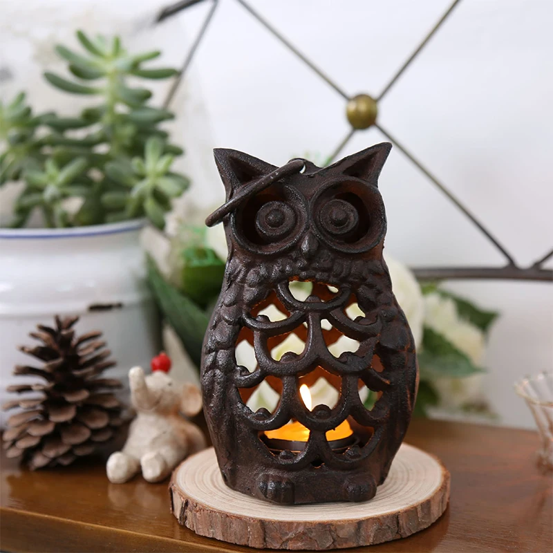 

Vintage Cast Iron Owl Handmade Candle Holder Candlestick Home Decoration Accessories Home Decor Desktop Coffee Room