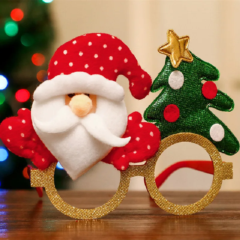 

Очки с Санта-Клаусом для косплея, Рождественское украшение, очки с мультяшными оленьими рогами, новогодний подарок для детей, товары для веч...