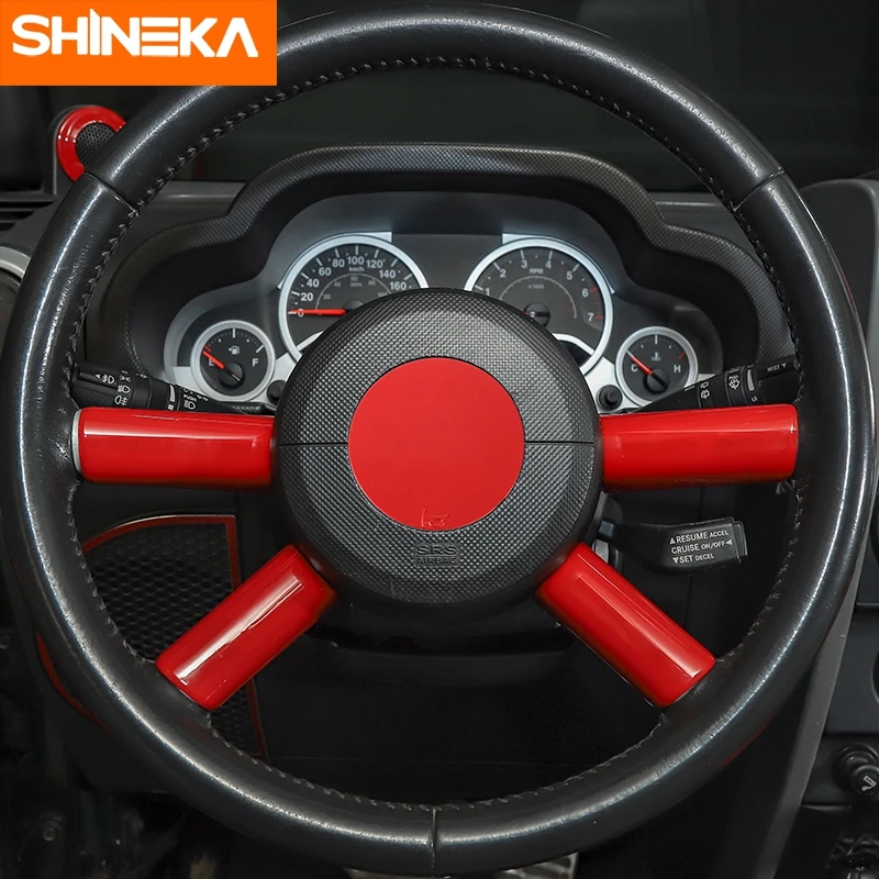 SHINEKA внутренние молдинги для Jeep Wrangler JK 2007-2010 комплект отделки рулевого колеса