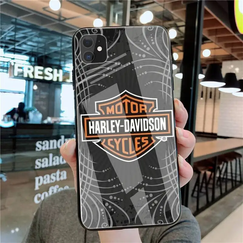 

Harley Motorcycle Davidson Phone Cases Tempered Glass For Iphone6plus 6S 7 7plus 8 X XS XSmax XR 11 12 Pro Max 12mini