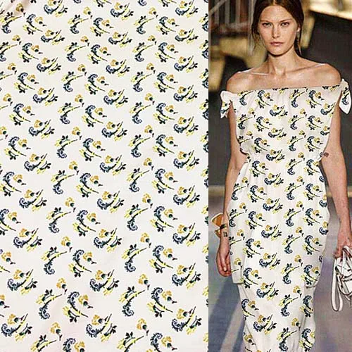 Мини цветочный узор натуральный шелк саржевая шелковая ткань дизайн STW072 | Дом и