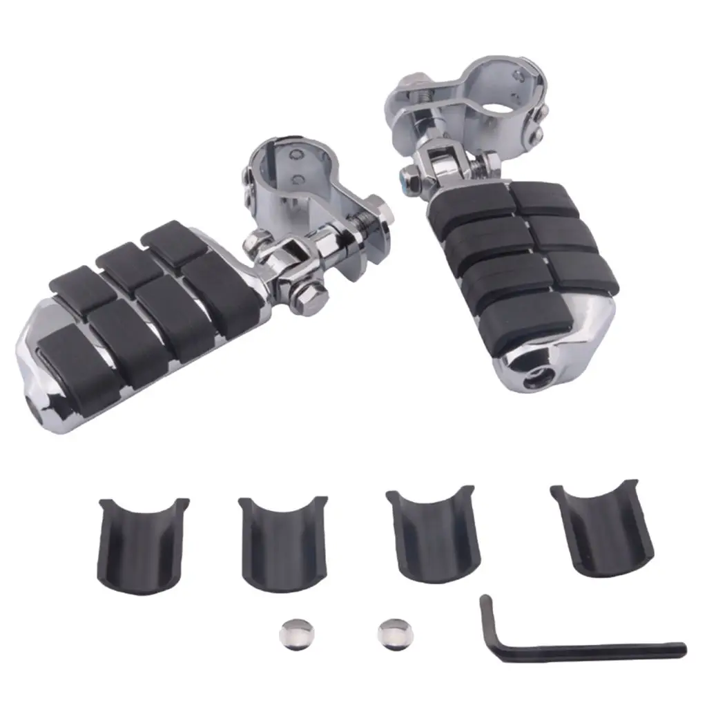 

Motorcycle Foot Pegs with Mounting Bracket - ADJUSTABLE - Foot Rests for 1-1/4