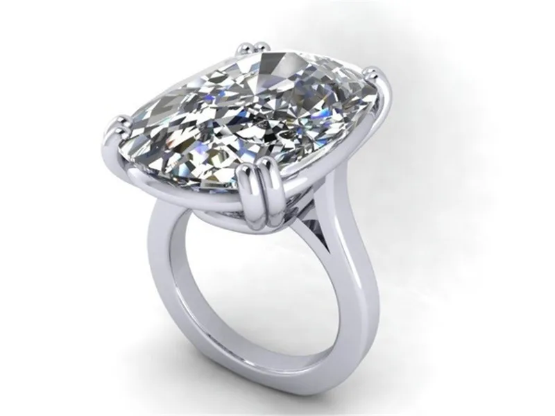 

S925 Silver Color Engagement Egg Diamond Ring Sea Blue Topaz De Gemstone Bizuteria Ring for Women Bague Etoile Jewelry Rings