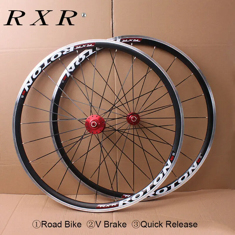 

700C Alloy Wheels Road Bicycle Bike Wheel V Brake Aluminium Wheelset Bicycle Wheels Rims Fit Shimano Cassette