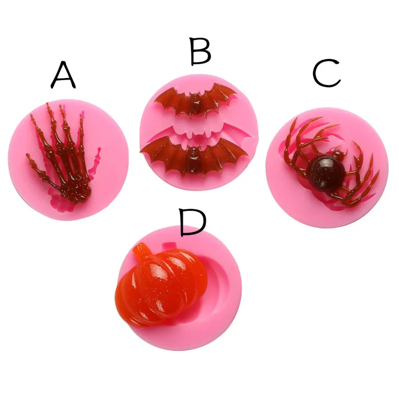 Хэллоуин паук/Череп Силиконовая форма руки тыква/Летучая мышь/сова помадки формы