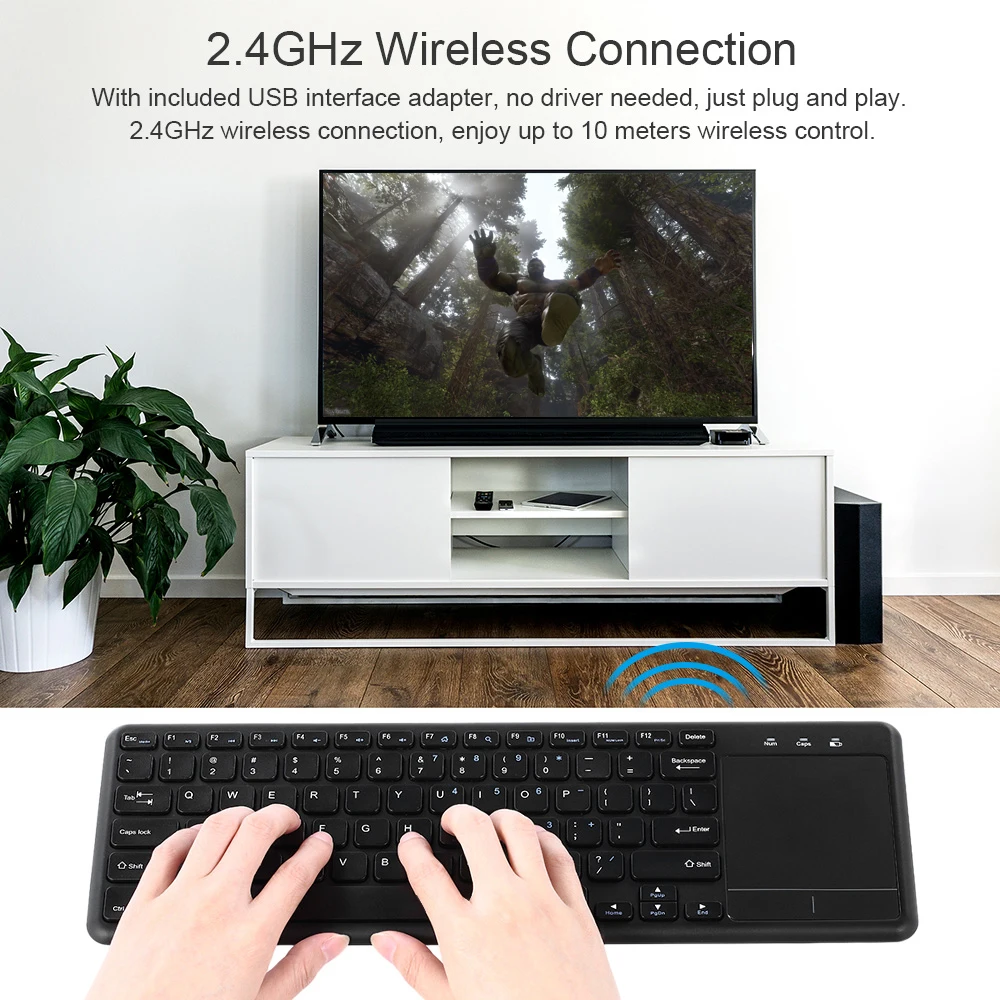 

2.4G wireless keyboard with Multifunctional touchpad 78 Key ultra-thin office Portable Keyboard for PC Computer Laptop Keyboard