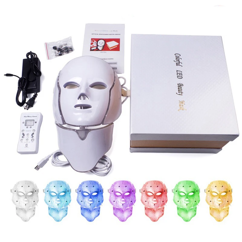 

7 Colors Led Facial Mask Led Photon Therapy Face Mask Machine Light Therapy Acne Mask Neck Beauty Led Mask Colorful Colors
