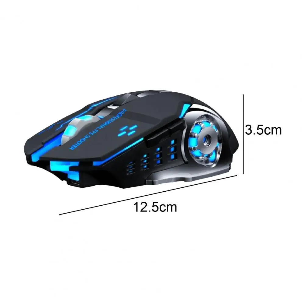 

Wireless Gaming Mouse Rechargeable 2400 DPI 7 Color Breathing Backlight Mice for PC