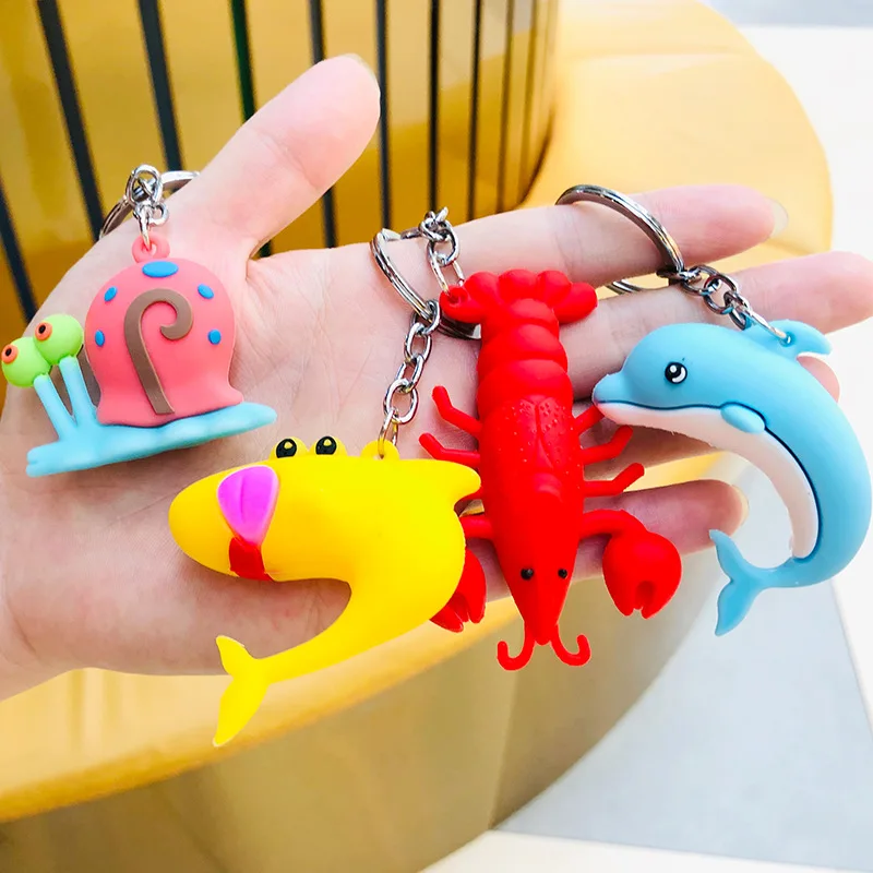 

Key Chain PVC Creative Marine Animal Keychain Pendant Exquisite Epoxy Cartoon Travel Small Gifts Fashion Jewelry Unisex