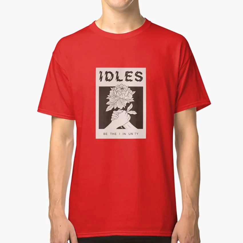 Красный IDLES-Be The Unity футболка idles be наклейка unity - Цвет: Красный
