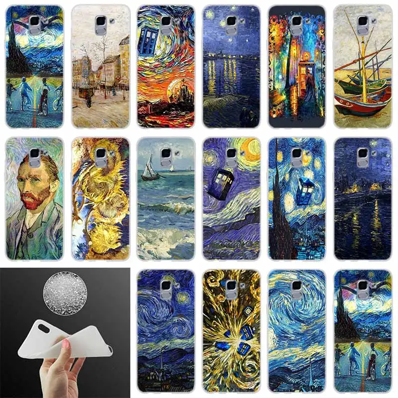 Мягкий чехол для телефона Doctor who van gogh Art Samsung Galaxy J6 J4 J8 J7 2018 Plus J3 J5 Prime Pro 2017 2016