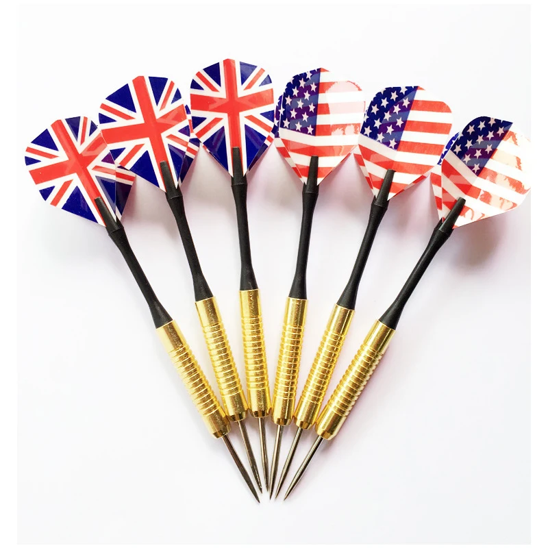 

6pcs Professional Steel Tip Arrows and Darts Set With Two Kind Nice Flag Pattern Tips Points Needle Darts