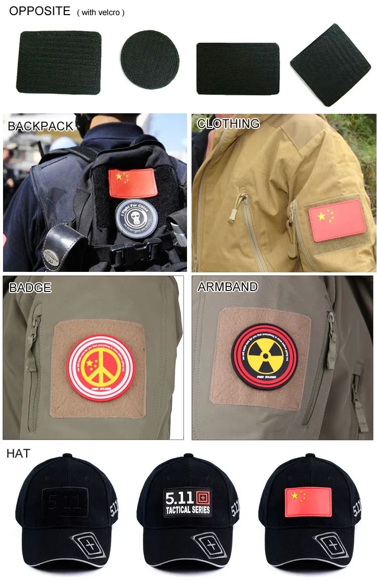Тактические ПВХ кованые пластыри резиновые липучки Национальный нарукавник в