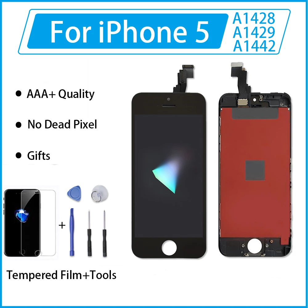 Pantalla LCD для iPhone 5 экран Замена 3D сенсорный дигитайзер сборка Дисплей Apple 5C 5S SE с