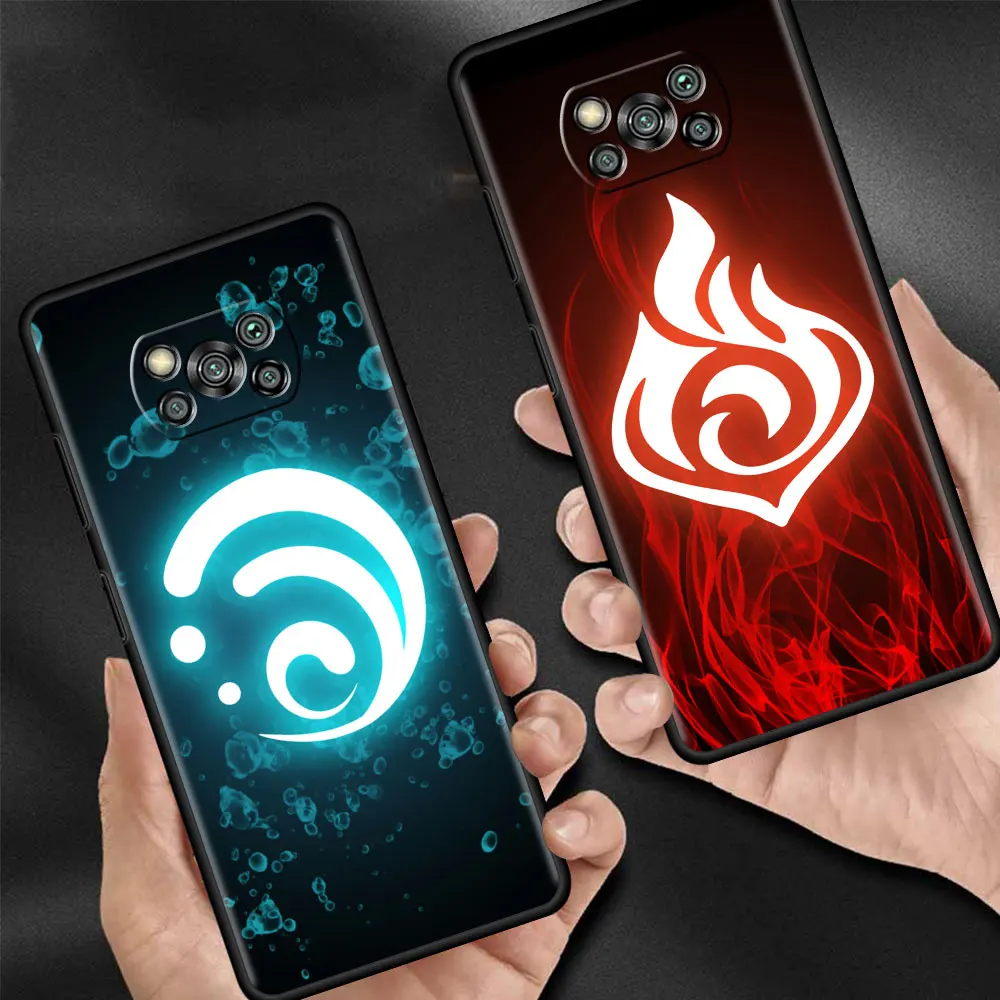 genshin impact logo case for xiaomi mi poco x3 nfc m3 pocophone f1 f3 gt redmi k40 pro for mi 10t pro capa phone cover free global shipping