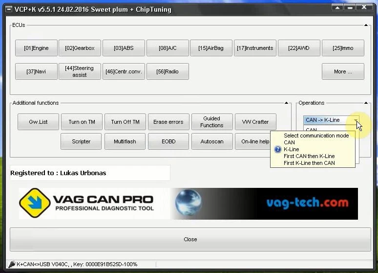 Новинка для VAG CAN PRO V5.5.1 поддерживает CAN BUS K-Line UDS работает для AUDI/VW VCP OBD2 Диагностический кабель с FTDI FT245RL