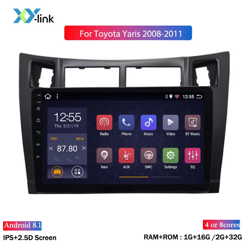 Автомобильный видеопроигрыватель Android 8 1 9 дюймовый экран для toyota yaris 2008 2011 автомобильное радио система GPS